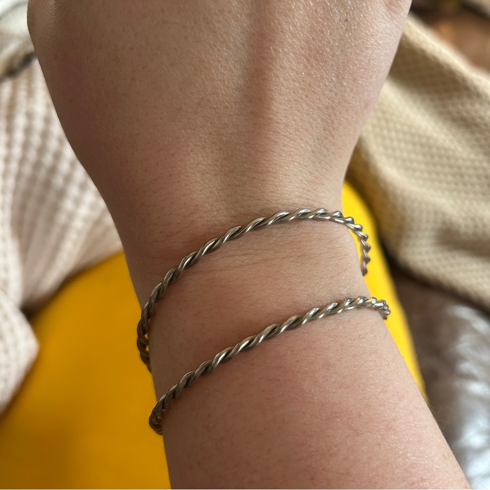 Western Silver Twisted bangle Bracelet
